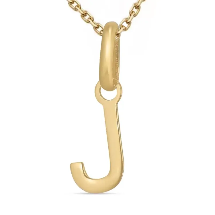 buchstab j Halskette aus vergoldetem Sterlingsilber und Anhänger aus 8 Karat Gold - My Letter