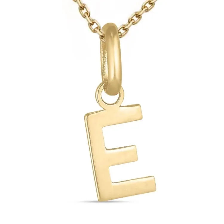buchstab e Halskette aus vergoldetem Sterlingsilber und Anhänger aus 8 Karat Gold - My Letter