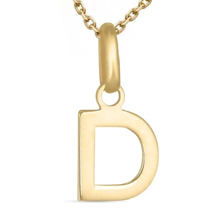 buchstab d Halskette aus vergoldetem Sterlingsilber und Anhänger aus 8 Karat Gold - My Letter