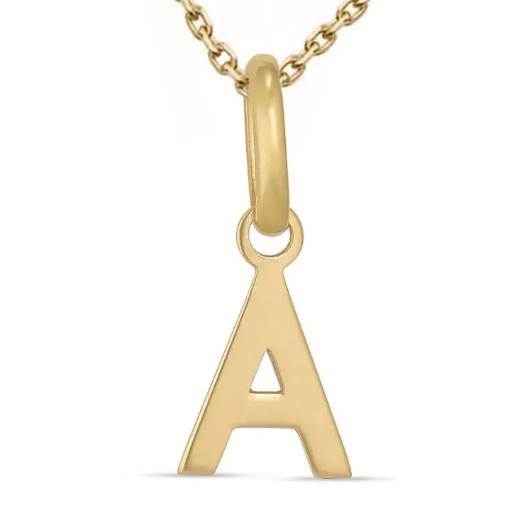 buchstab a Halskette aus vergoldetem Sterlingsilber und Anhänger aus 8 Karat Gold - My Letter