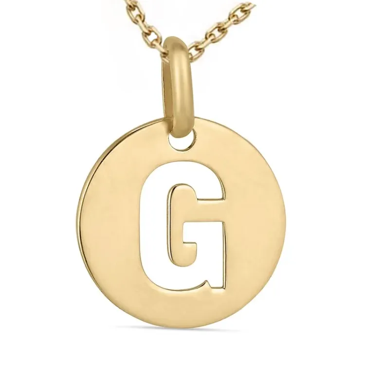 buchstab g Halskette aus vergoldetem Sterlingsilber und Anhänger aus 8 Karat Gold - My Letter