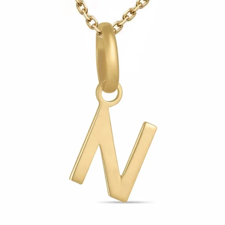 buchstab n Halskette aus vergoldetem Sterlingsilber und Anhänger aus 8 Karat Gold - My Letter