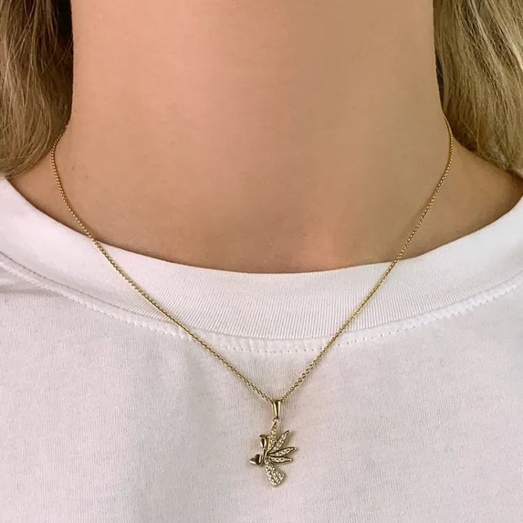 Engel Zirkon Anhänger aus 9 Karat Gold - Gold Collection