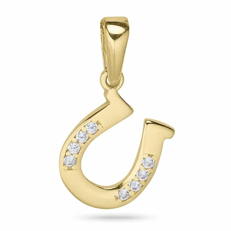 Hufeisen Zirkon Anhänger aus 9 Karat Gold - Gold Collection