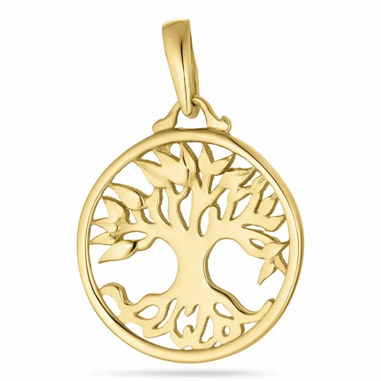 12 mm Lebensbaum Anhänger aus 8 Karat Gold - Gold Collection