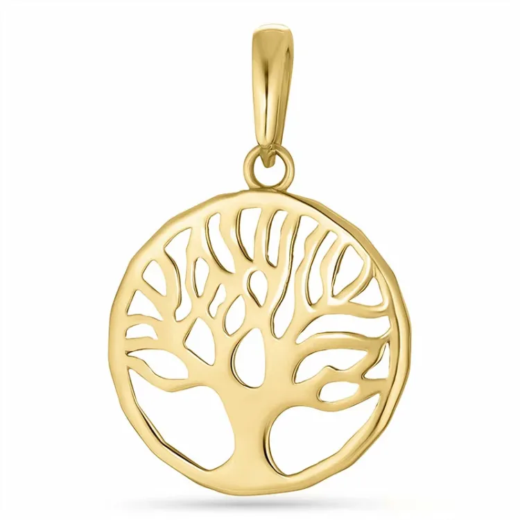 12 mm Lebensbaum Anhänger aus 8 Karat Gold - Gold Collection