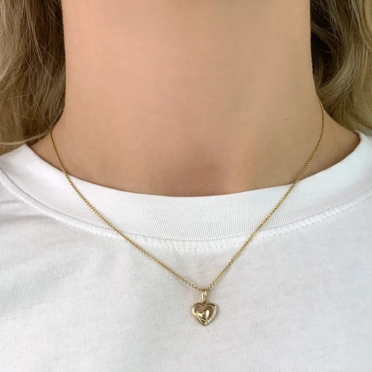 Herz Zirkon Anhänger aus 8 Karat Gold - Gold Collection