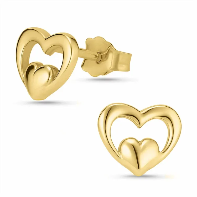 Herz Ohrringe in 8 Karat Gold - Gold Collection