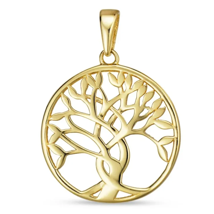 17 mm Lebensbaum Anhänger aus 8 Karat Gold - Gold Collection