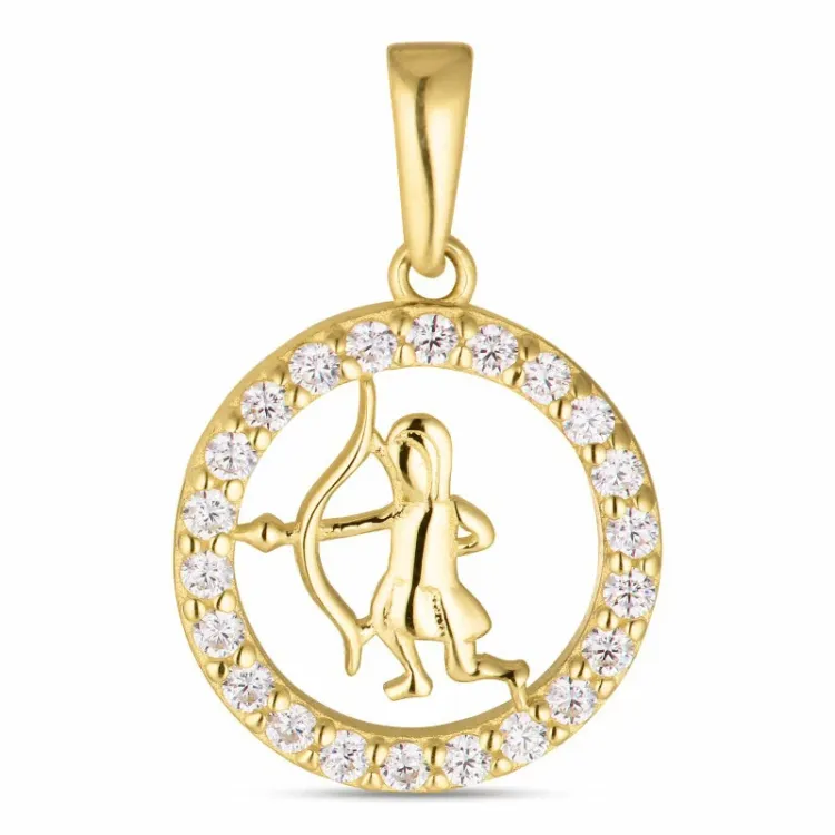 sternzeich schütze Zirkon Anhänger aus 8 Karat Gold - Gold Collection