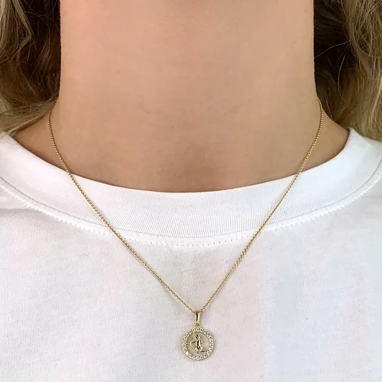sternzeich schütze Zirkon Anhänger aus 8 Karat Gold - Gold Collection