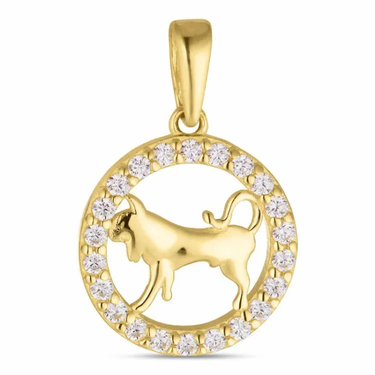 sternzeich stier Zirkon Anhänger aus 8 Karat Gold - Gold Collection