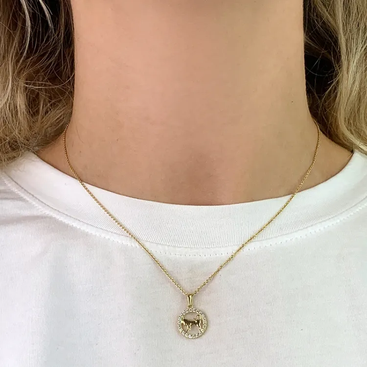 sternzeich stier Zirkon Anhänger aus 8 Karat Gold - Gold Collection