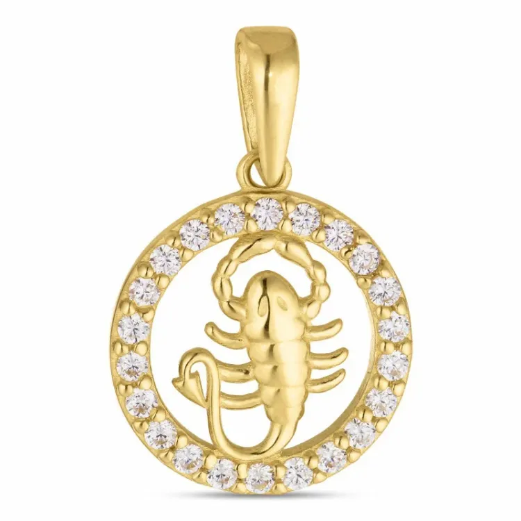 sternzeich krebs Zirkon Anhänger aus 8 Karat Gold - Gold Collection