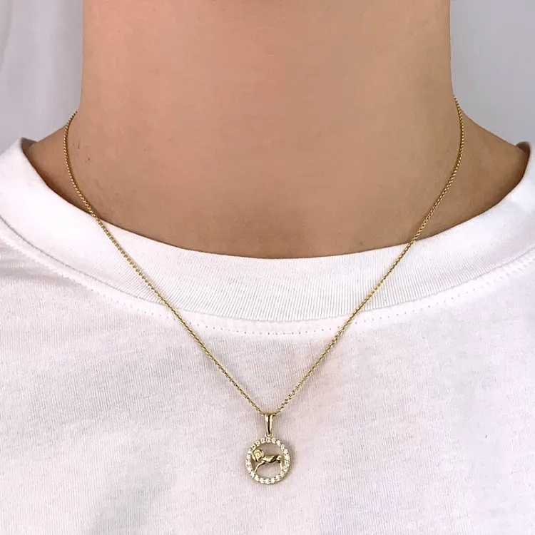 sternzeich widder Zirkon Anhänger aus 8 Karat Gold - Gold Collection