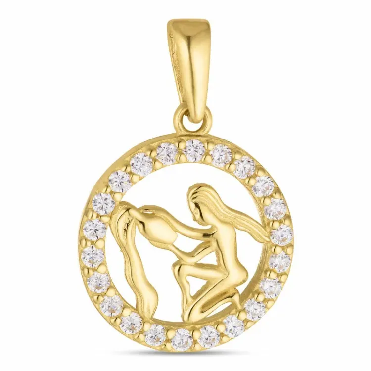 sternzeich wassermann Zirkon Anhänger aus 8 Karat Gold - Gold Collection