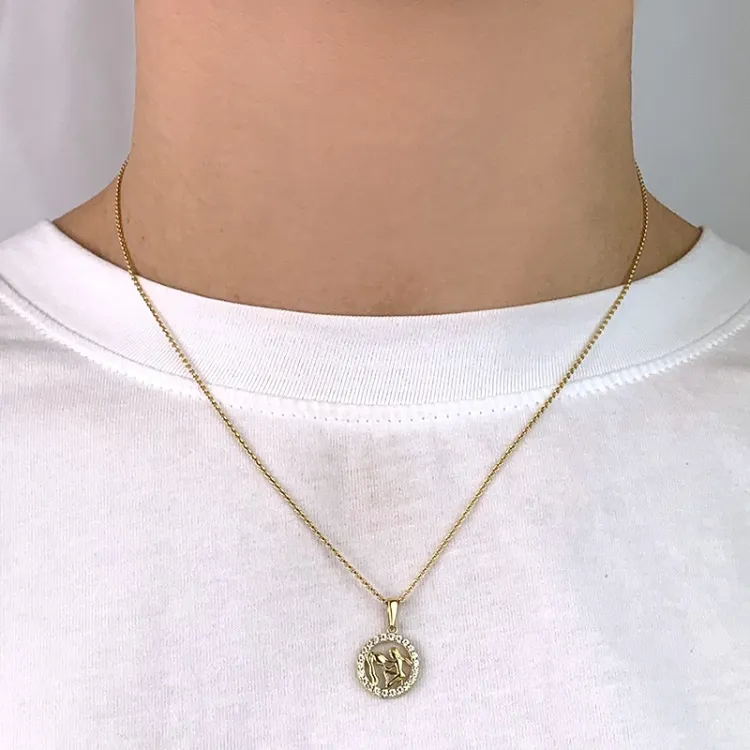 sternzeich wassermann Zirkon Anhänger aus 8 Karat Gold - Gold Collection