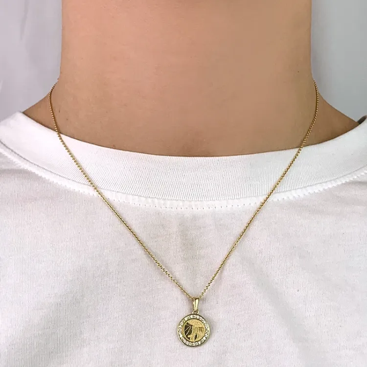 sternzeich jungfrau Zirkon Anhänger aus 8 Karat Gold - Gold Collection