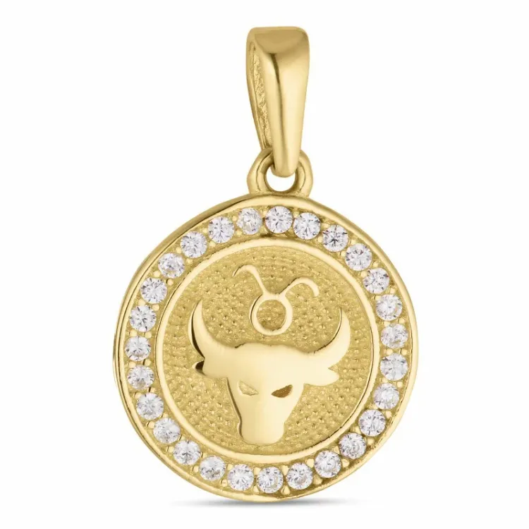sternzeich stier Zirkon Anhänger aus 8 Karat Gold - Gold Collection