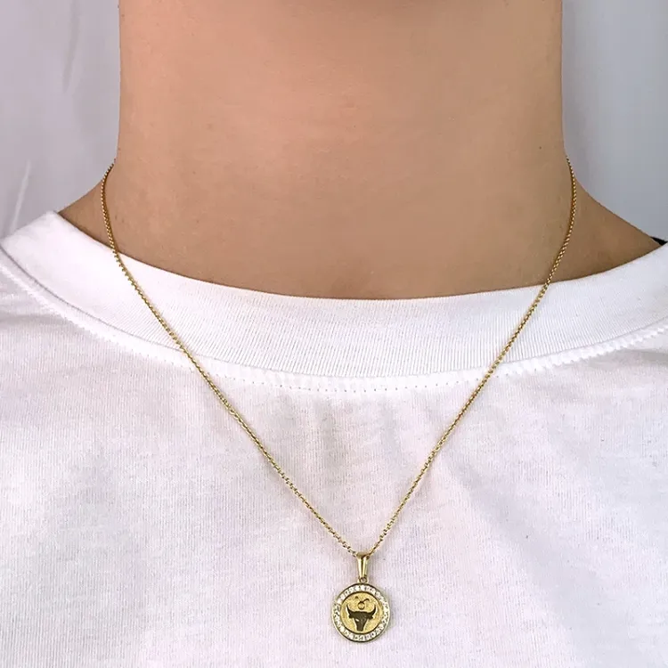 sternzeich stier Zirkon Anhänger aus 8 Karat Gold - Gold Collection