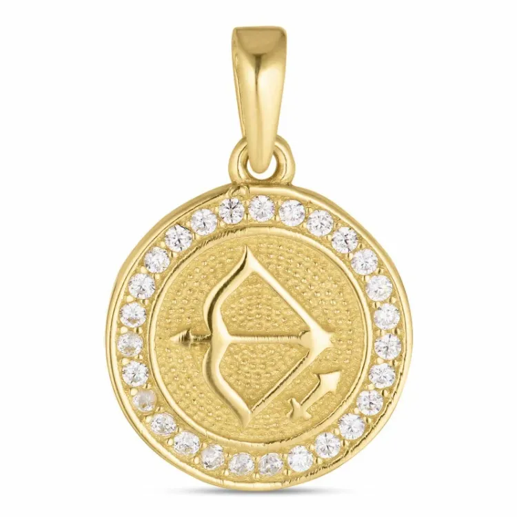 sternzeich schütze Zirkon Anhänger aus 8 Karat Gold - Gold Collection