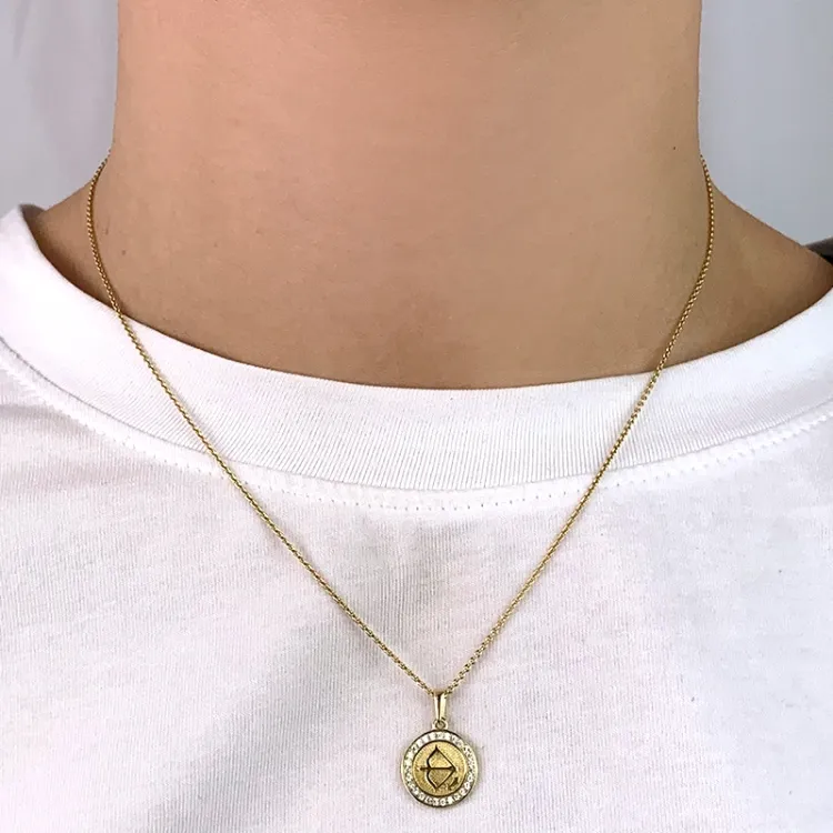 sternzeich schütze Zirkon Anhänger aus 8 Karat Gold - Gold Collection