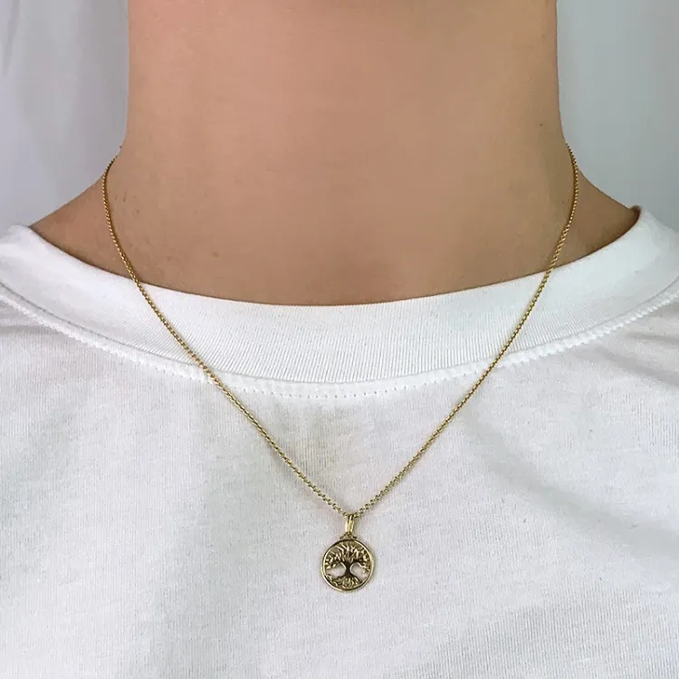 11,5 mm Lebensbaum Anhänger aus 8 Karat Gold - Gold Collection