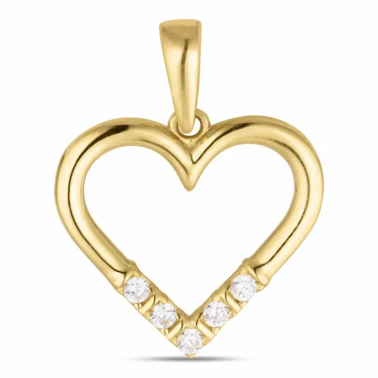 Herz Zirkon Anhänger aus 8 Karat Gold - Gold Collection