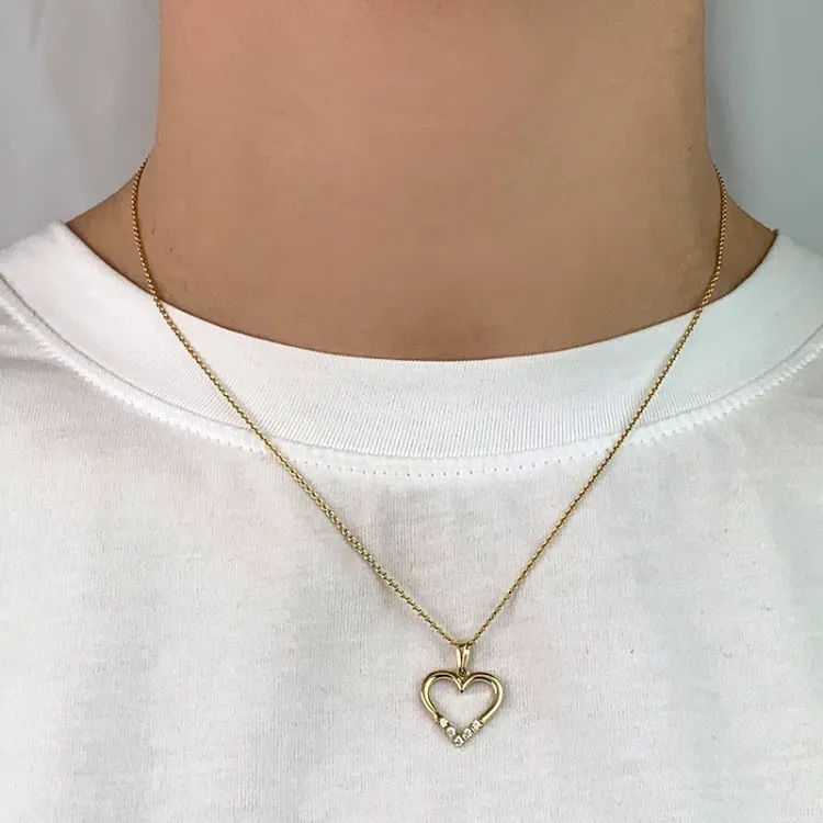 Herz Zirkon Anhänger aus 8 Karat Gold - Gold Collection