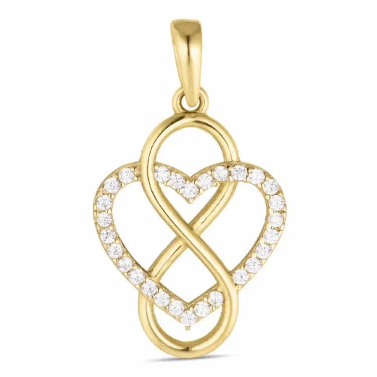 Herz infinity Zirkon Anhänger aus 8 Karat Gold - Gold Collection