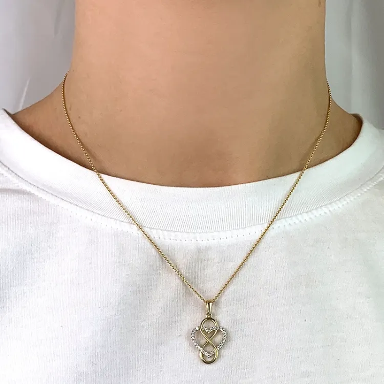 Herz infinity Zirkon Anhänger aus 8 Karat Gold - Gold Collection