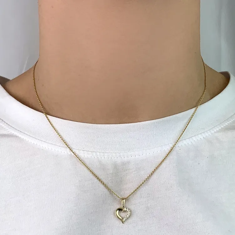 Herz Zirkon Anhänger aus 8 Karat Gold