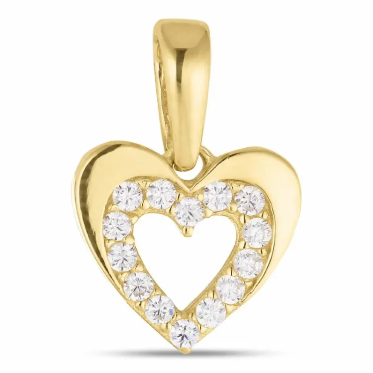 Herz Zirkon Anhänger aus 8 Karat Gold