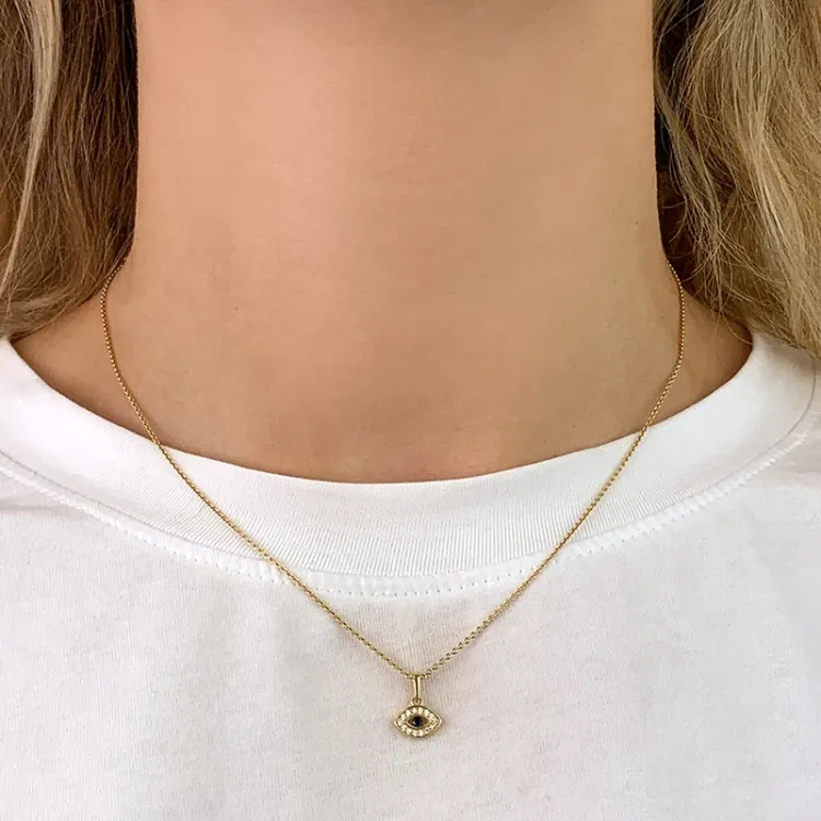 Augen Zirkon Anhänger aus 8 Karat Gold - Gold Collection