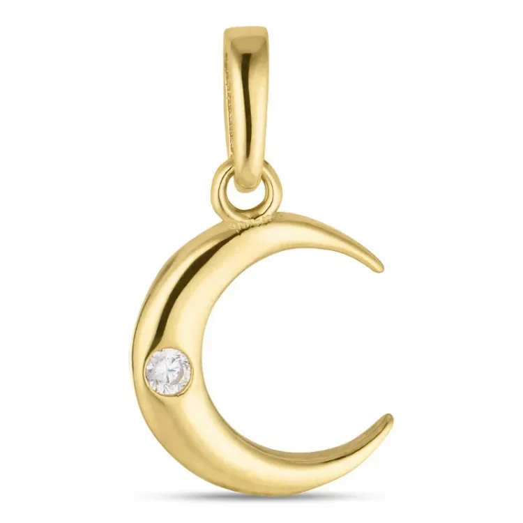 Mond Zirkon Anhänger aus 8 Karat Gold - Gold Collection