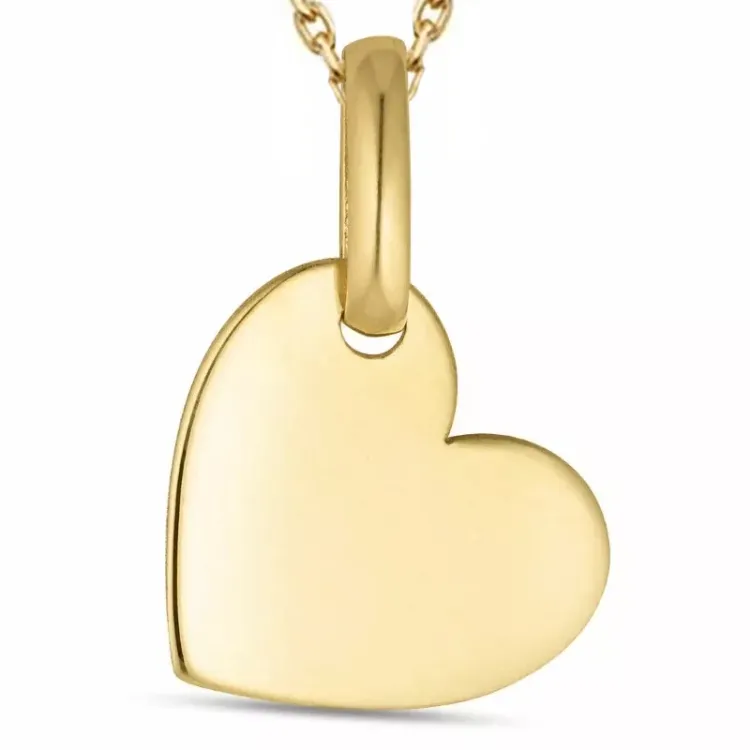 Herz Halskette aus vergoldetem Sterlingsilber und Anhänger aus 8 Karat Gold - Gold Collection