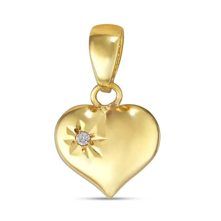 Herz Zirkon Anhänger aus 9 Karat Gold - Amoré