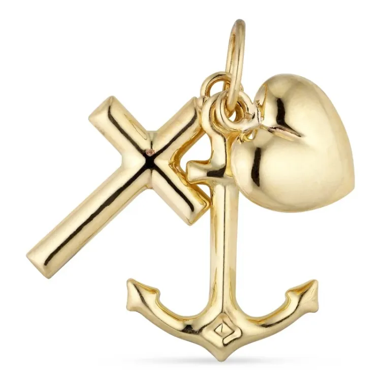 Glaube-Hoffnung-Liebe Anhänger aus 9 Karat Gold - Amoré