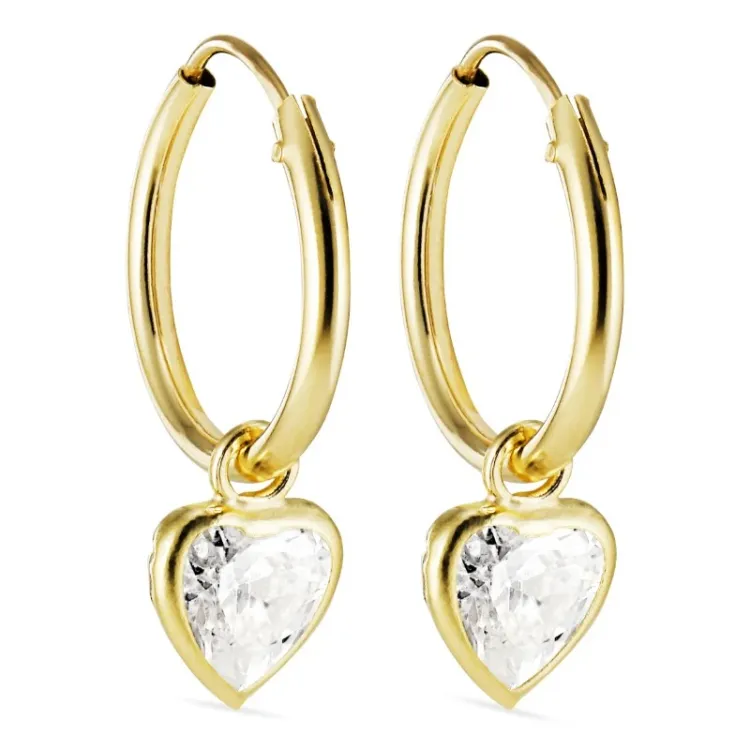 12 mm Herz Kreole in 9 Karat Gold - Gold Collection