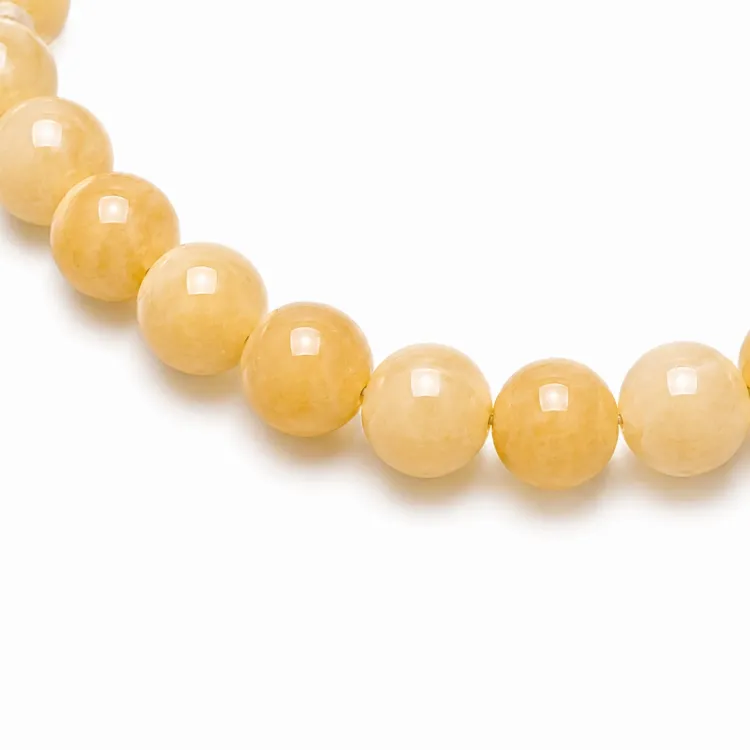 gelber Jade-Stein Halskette aus vergoldetem Stahl - AURA