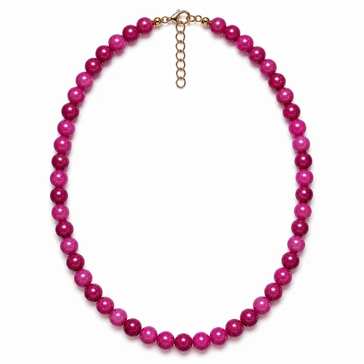 pink Turmalin Halskette aus vergoldetem Stahl - AURA