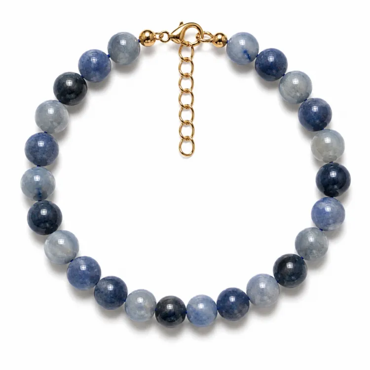 blauem Aventurin Armband aus vergoldetem Stahl - AURA
