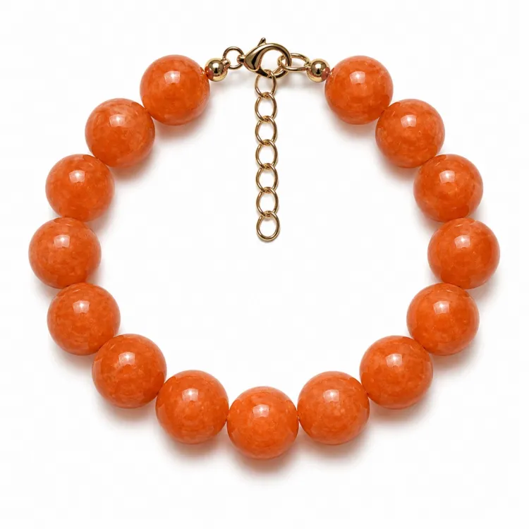 gelbem Calcedon Armband aus vergoldetem Stahl - AURA