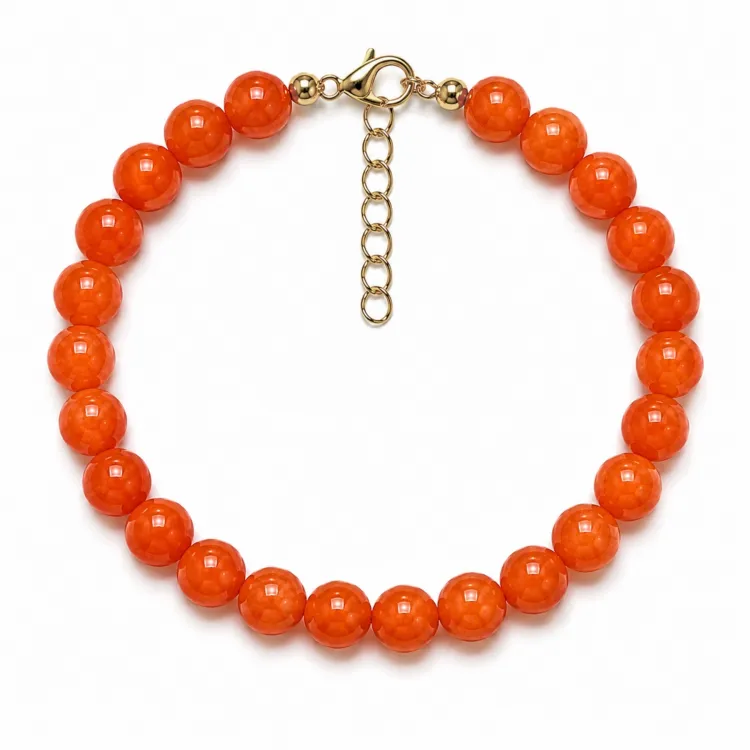 gelbem Calcedon Armband aus vergoldetem Stahl - AURA