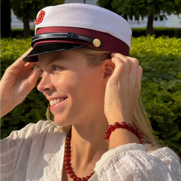 rotem Achat Armband aus vergoldetem Stahl - AURA