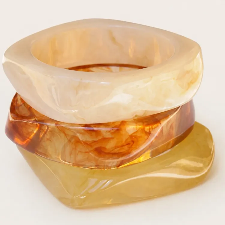 weißem bangle aus Harz - AURA
