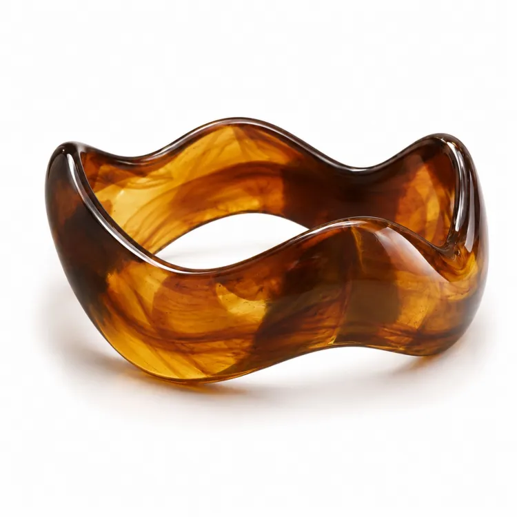 Cognac gefärbt bangle aus Harz - AURA