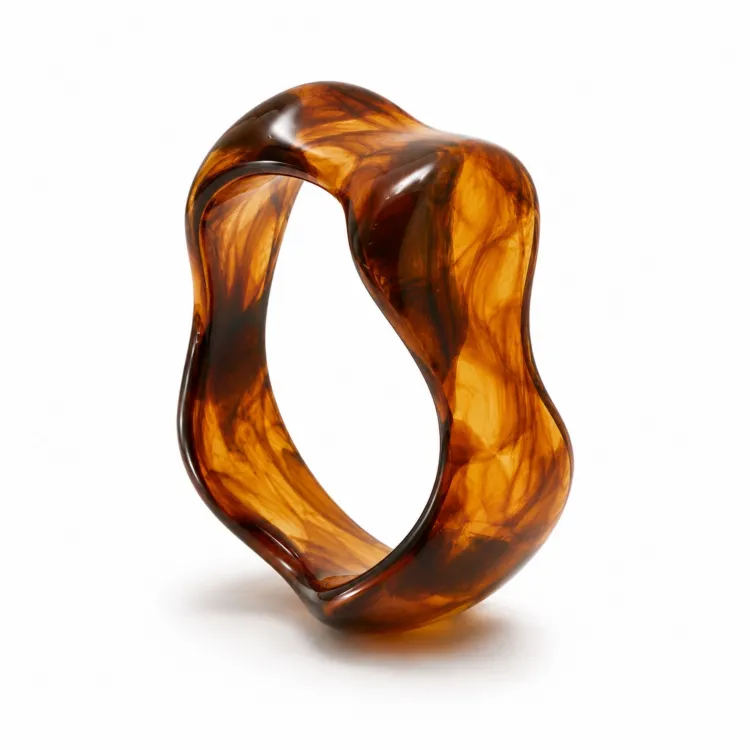 Cognac gefärbt bangle aus Harz - AURA