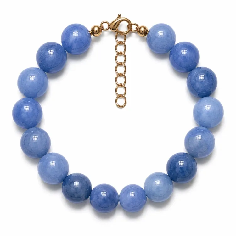 blauem Aquamarin Armband aus vergoldetem Stahl - AURA