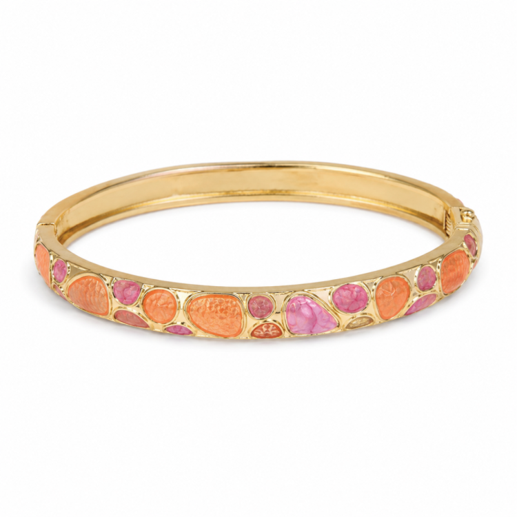 Wasserfest pink bangle aus vergoldetem Stahl - OCEANA